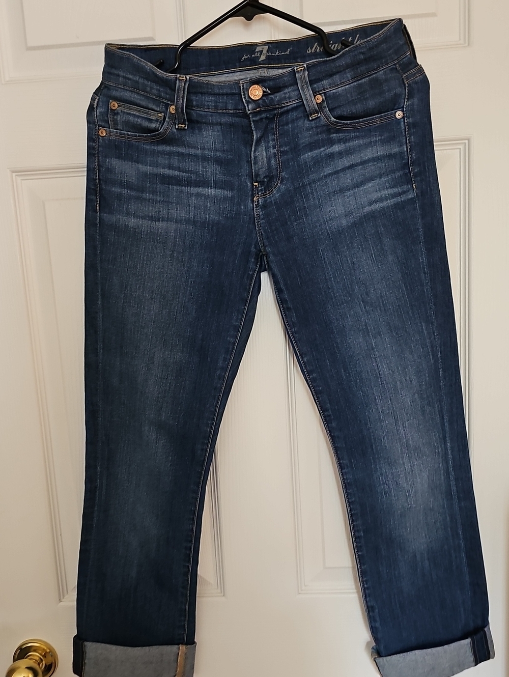 7 For All Mankind Women's Dark Indigo Boyfriend Jeans